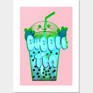 Blue bubble tea Posters and Art